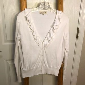 Jones New York white cardigan, size S